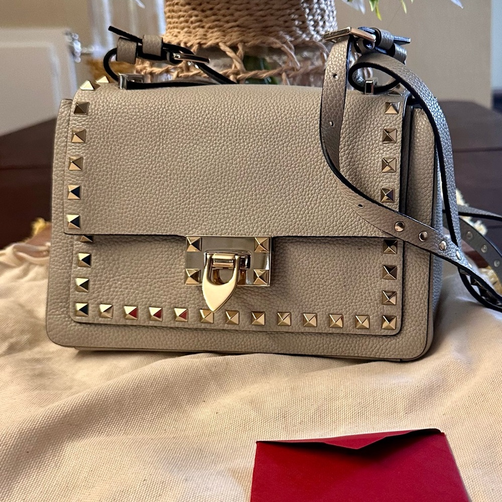 Studded Valentino grey bag
